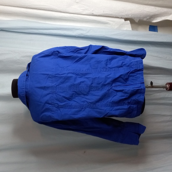 Chico's 3 XL Blue Jacket Button Front Pockets - Picture 8 of 11